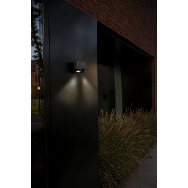 Aplique de pared LED exterior CYPRES con 2 focos orientables GU10 14W