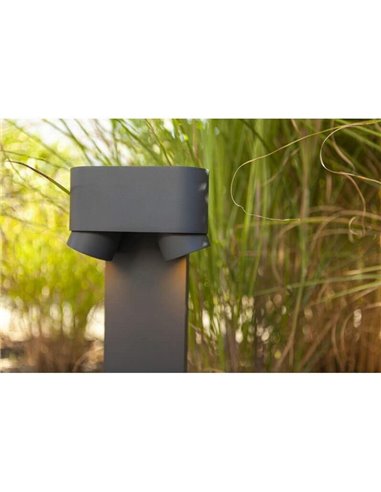 Poste de luz con 2 focos orientables LED CYPRES GU10 75cm de altura