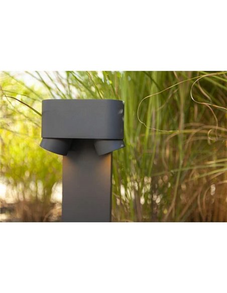 Poste de luz con 2 focos orientables LED CYPRES GU10 75cm de altura