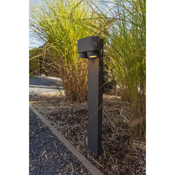 Poste de luz con 2 focos orientables LED CYPRESS GU10 75cm de altura