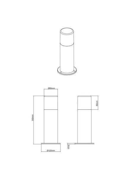 Baliza para exterior y jardín HOOSIC 30cm Color Antracita| LeonLeds