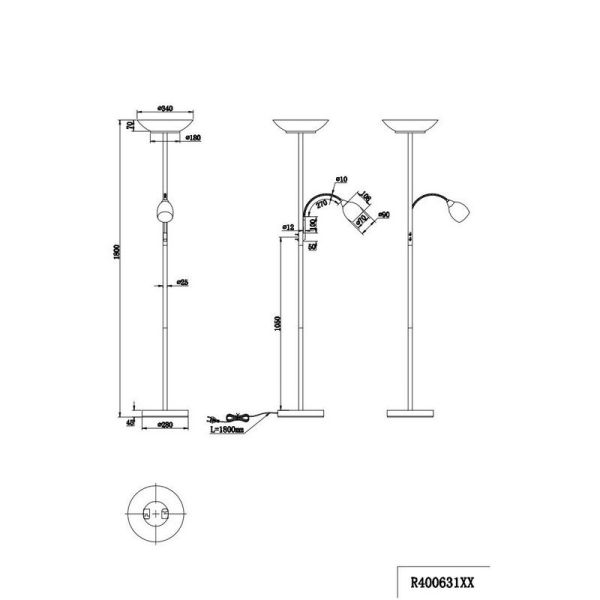 Lampadaire Bras de lecture flexible GERRY 2 Lumières Indépendantes | LéonLeds