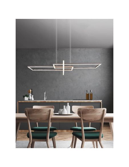 SALINAS Plafonnier LED Hauteur réglable avec support. 1x34W IP20 | LéonLeds