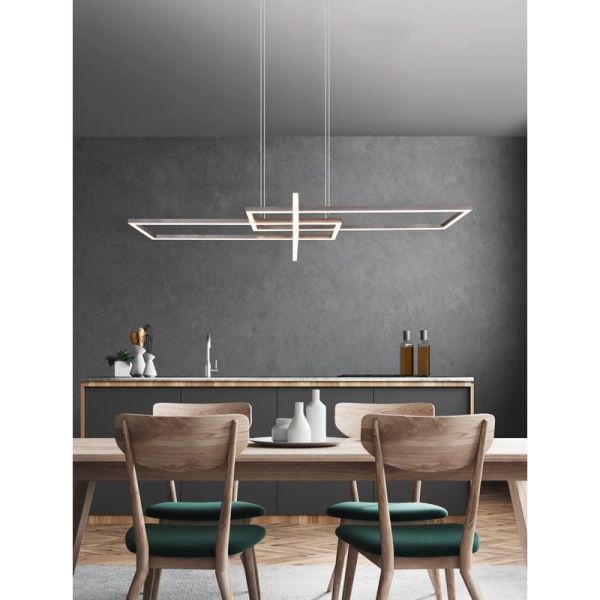 SALINAS Plafonnier LED Hauteur réglable avec support. 1x34W IP20 | LéonLeds