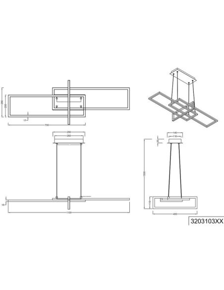 SALINAS Candeeiro de teto LED Altura ajustável incl. 1x34W IP20 | LeonLeds