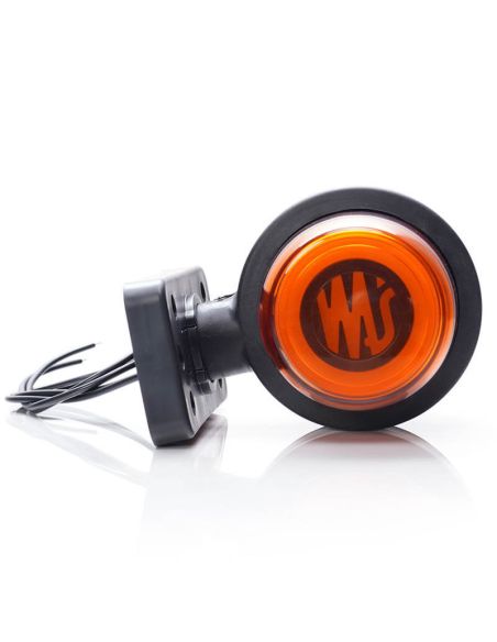 Jauge latérale courte à LED ambre 2261/II SM1 12 V/24 V avec emblème lumineux Was | LéonLeds