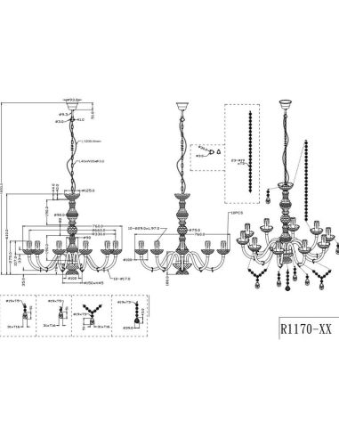 Lustre suspenso LÜSTER 10 luzes | LeonLeds