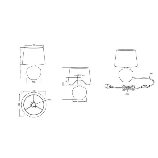 Lampe de table en céramique LUXOR élégante couleur or | LéonLeds