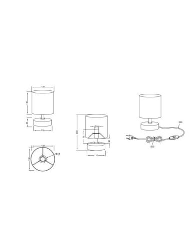 Lámpara de mesa MARIE Cerámica Tallada y Pantalla Tela Blanca | LeonLeds