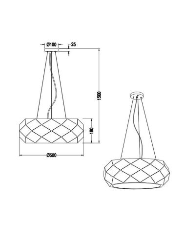 Lámpara de techo Colgante moderna ZANDOR Color Blanco Regulable altura | LeonLeds