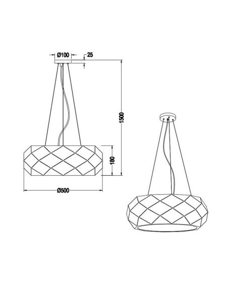 Lámpara de techo Colgante moderna ZANDOR Color Blanco Regulable altura | LeonLeds