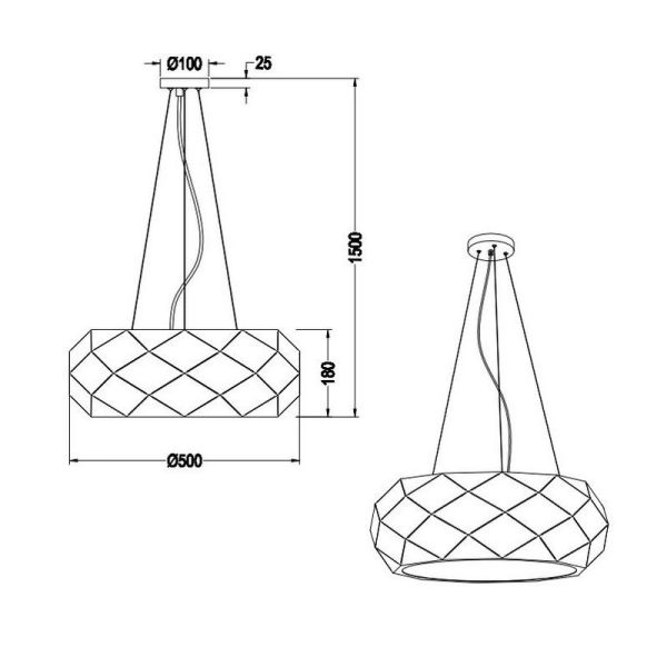 ZANDOR Plafonnier Suspendu Moderne Couleur Blanc Hauteur Réglable | LéonLeds