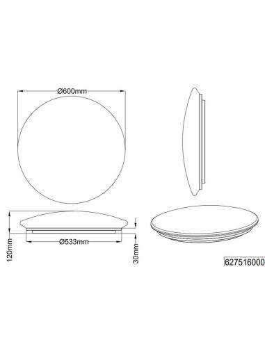 Plafón de techo LED LUNAR Regulable efecto de Fases Lunares 40W 3000K| LeonLeds