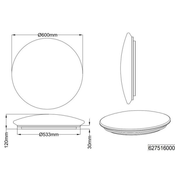 Plafón de techo LED LUNAR Regulable efecto de Fases Lunares 40W 3000K| LeonLeds