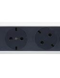 Socle multiple avec 3 prises fixes et rotatives avec câble 1,5M et interrupteur 2P+T, protection contre les surtensions blanc et