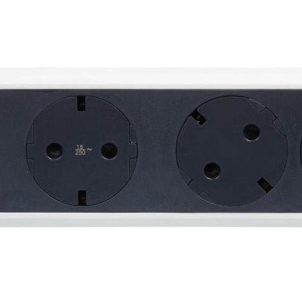 Base Multiple 3 tomas ransates fija y giratoria con 1,5Mts de Cable y Interruptor 2P+T, protegida sobretensiones Blanca y Negra