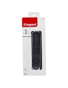 Base Multiple 3 tomas ransates fija y giratoria con 1,5Mts de Cable y Interruptor 2P+T, protegida sobretensiones Blanca y Negra 2