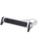 Socle multiple avec 4 prises fixes et rotatives avec câble 1,5M et interrupteur 2P+T, protection contre les surtensions blanc et