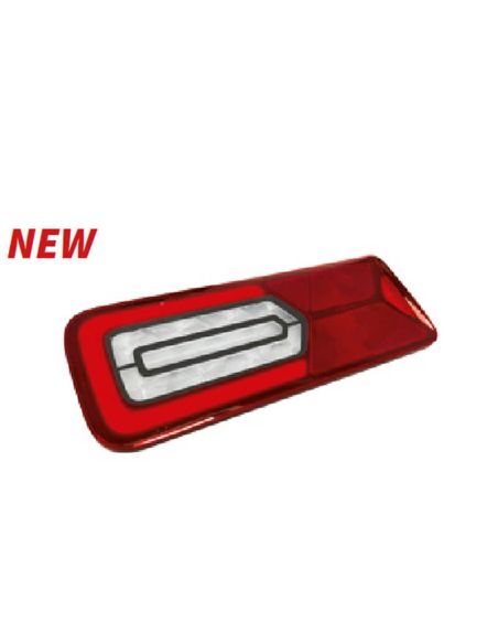 Piloto trasero LED con triangulo y conector AMP 1.5-7P-M LC12 Black Edition Intermitente Dinámico 24V Vignal