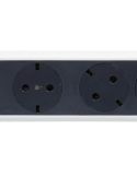 Regleta de Enchufes 6 tomas ransates fija y giratoria 1,5Mts Cable y Interruptor 2P+T Blanca y Negra 694529