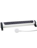 Regleta de Enchufes 6 tomas ransates fija y giratoria 1,5Mts Cable y Interruptor 2P+T Blanca y Negra 694529