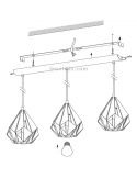 Como instalar Lámpara Colgante con 3 pantallas suspendidas Dorada Carlton 43909 Eglo | LeonLeds