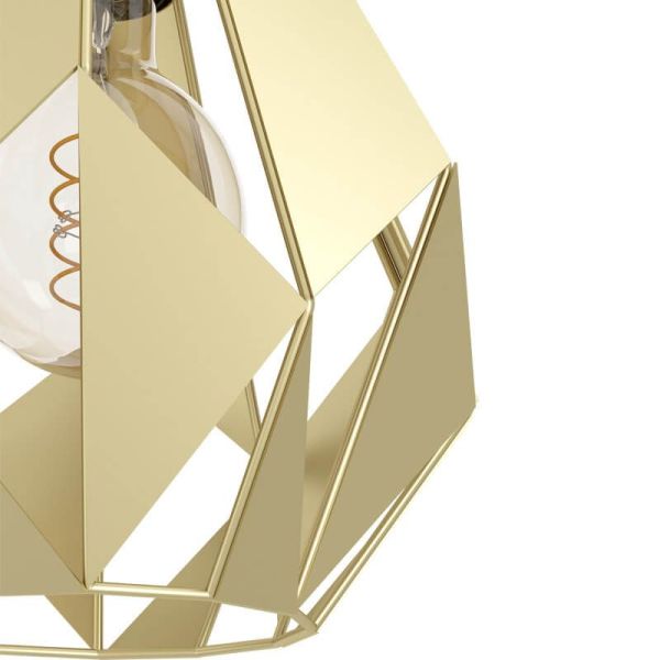 Luminária pendente com 3 cúpulas suspensas em aço dourado, Carlton 43909