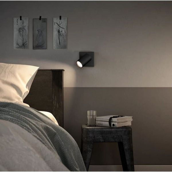 Spot de teto ou parede KOSIPO preto fácil montagem ClickFix | LeonLeds