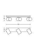 Regleta 3 luces KOSIPO Techo o Pared IP20 | LeonLeds