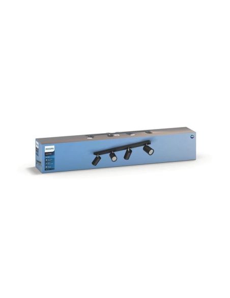 Regleta con 4 focos KOSIPO bombilla GU10 IP20 Techo/Pared | LeonLeds