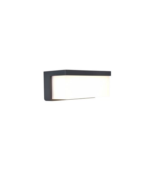 Aplique solar ZELNA rectangular, sostenible y elegante antracita, 3000K 9W