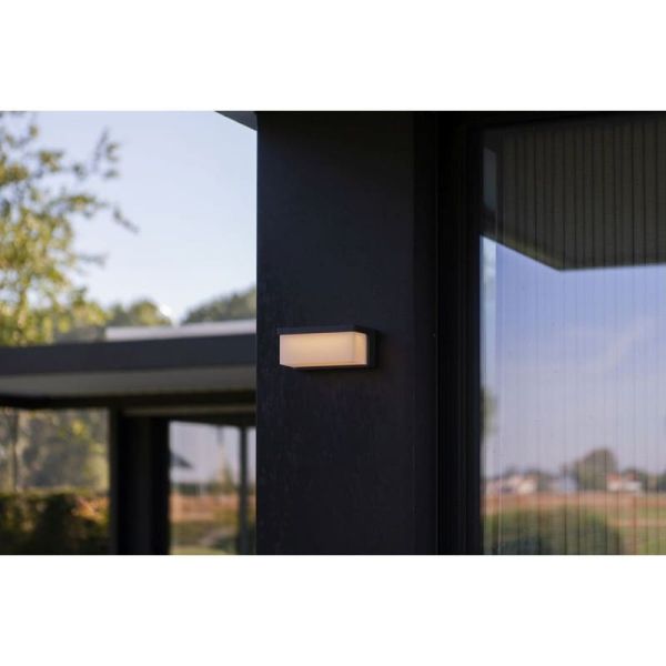 Aplique solar ZELNA rectangular, sostenible y elegante antracita, 3000K 9W