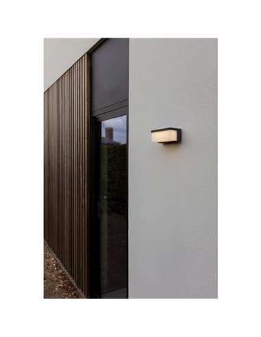 Aplique solar retangular ZELNA, antracite sustentável e elegante, 3000K 9W