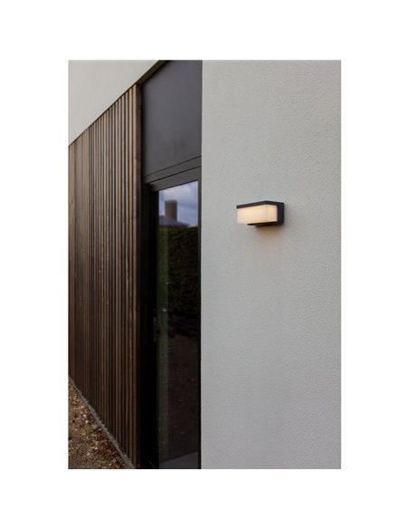 Aplique solar retangular ZELNA, antracite sustentável e elegante, 3000K 9W