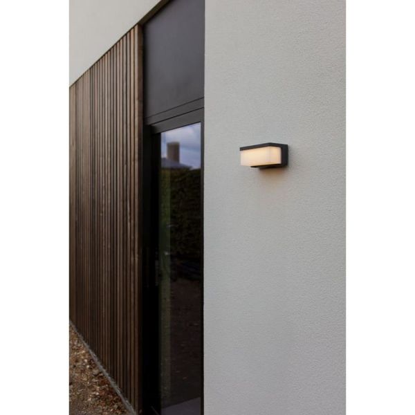 Aplique solar retangular ZELNA, antracite sustentável e elegante, 3000K 9W