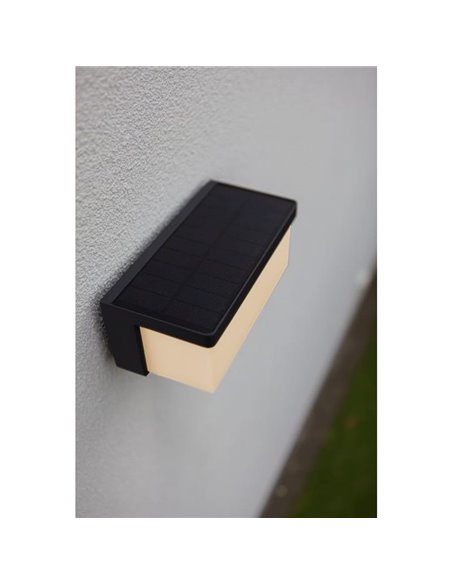 Aplique solar ZELNA rectangular, sostenible y elegante antracita, 3000K 9W