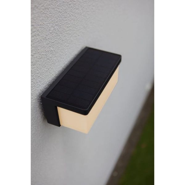 Aplique solar ZELNA rectangular, sostenible y elegante antracita, 3000K 9W