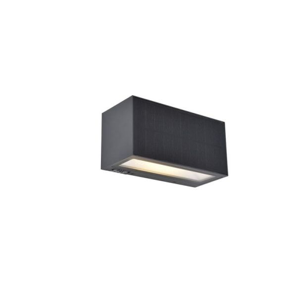 Aplique solar INKA con diseño refinado con panel solar 9W 3000K antracita