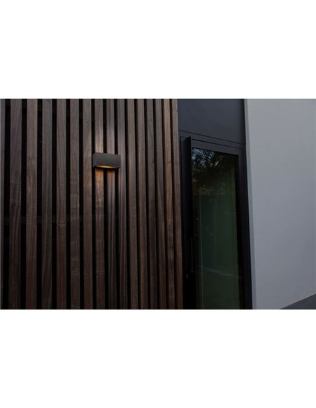 Aplique solar INKA con diseño refinado con panel solar 9W 3000K antracita