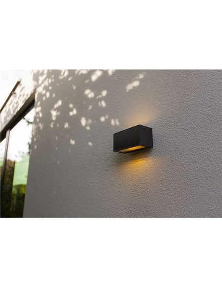 Aplique solar INKA com design refinado com painel solar antracite 9W 3000K