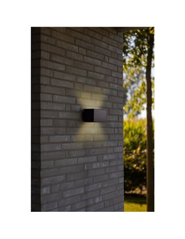 Aplique solar INKA com design refinado com painel solar antracite 9W 3000K