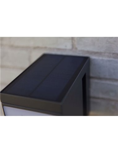 Aplique LED con panel solar PRIMA y  sensor de movimiento, en antracita 9,5W 3000K