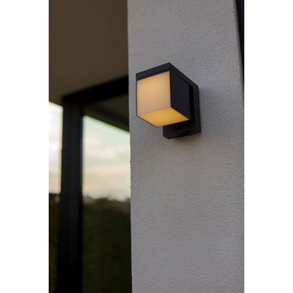 Aplique LED con panel solar PRIMA y  sensor de movimiento, en antracita 9,5W 3000K