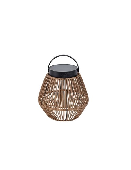Lámpara portátil solar LED COPPA de ratán y panel solar 2,8W 4000K IP44