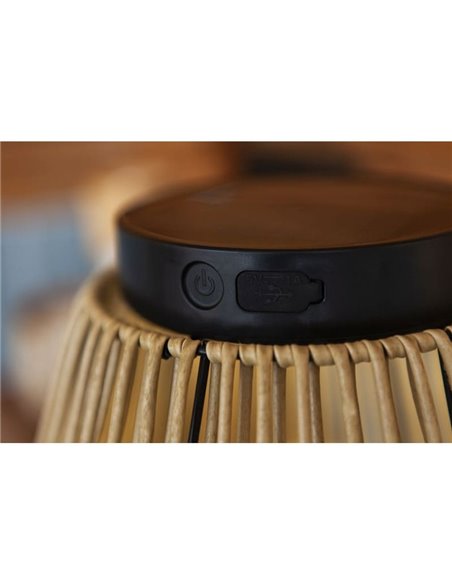 Lâmpada solar portátil COPPA LED feita de rattan e painel solar 2,8W 4000K IP44