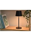 Lámpara LED de mesa inalámbrica exterior ROBLE negra mate 3000K