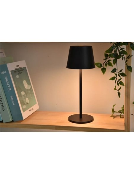 Lámpara LED de mesa inalámbrica exterior ROBLE negra mate 3000K