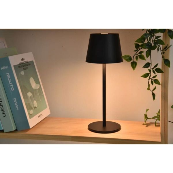 Lámpara LED de mesa inalámbrica exterior ROBLE negra mate 3000K