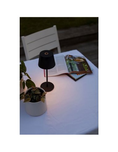 Lámpara LED de mesa inalámbrica exterior ROBLE negra mate 3000K