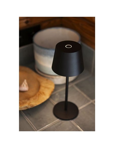 Lámpara LED de mesa inalámbrica exterior ROBLE negra mate 3000K